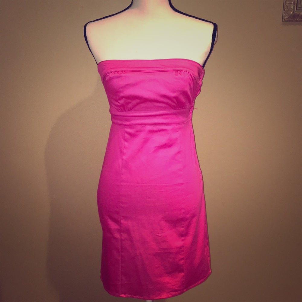 H&M Hot Pink Strapless Mini Dress